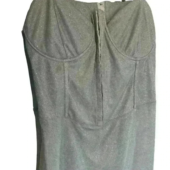 ASOS Design Petite glitter corset Dress With Underwire Mini Cami Dress In Silver - Picture 5 of 10
